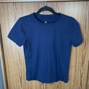 Natural Uniforms Top Womens Medium Navy Blue Modern Fit Luxe Stretch Tee